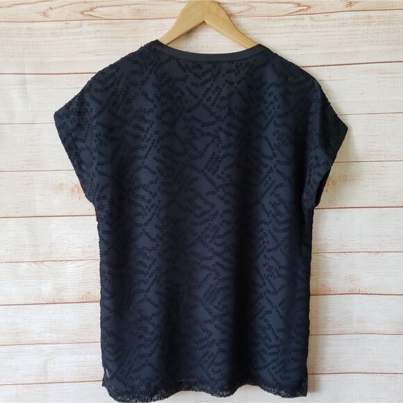 Tiny Anthropologie Niemh Textured Buttondown Blouse/Top Navy Blue Size Small - Picture 7 of 10